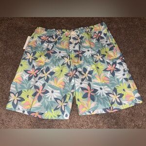 Vibrant Floral Men's Swim Trunks